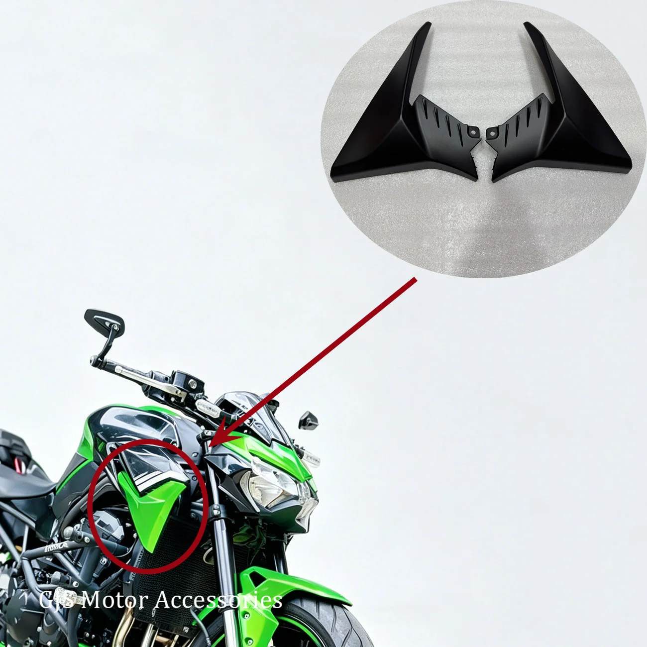 

Motorcycle Radiator Front Gas Tank Side Trim Insert Cover Panel Fairing Cowl Fit for Kawasaki Z900 Z 900 2020 2021 2022-2024