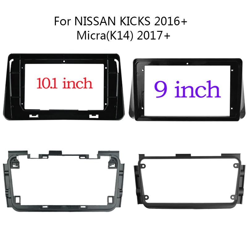 9/10 Inch 2 Din Android Head Unit Car Radio Frame Kit For NISSAN  KICKS Micra(K14) Auto Stereo Dash Fascia Trim Bezel Faceplate