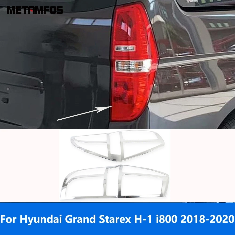 

For Hyundai Grand Starex H-1 i800 2018 2019 2020 Chrome Rear Light Lamp Cover Trim Taillamp Protector Accessories Car Styling
