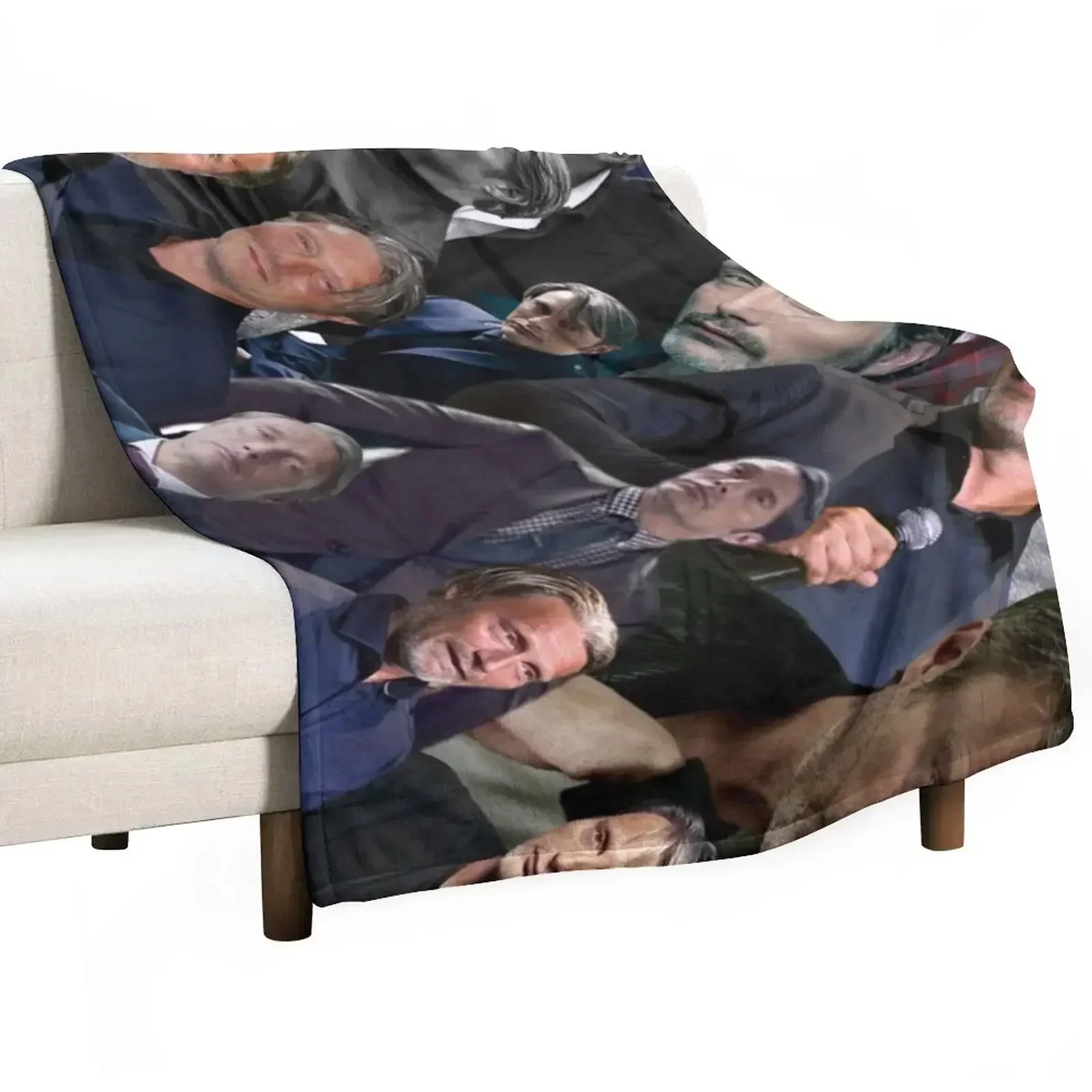 

mads mikkelsen photo collage Throw Blanket for babies anime Luxury Blankets