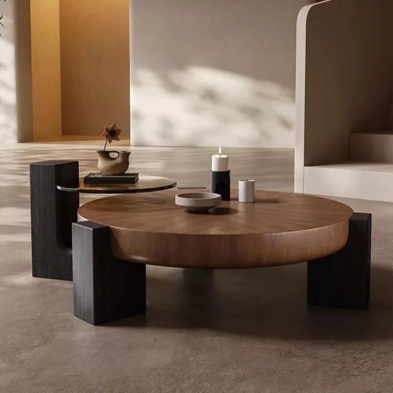 Wooden Glass Coffee Tables Black Brown Sectional Round Center Coffee Tables Modern Funky Sets Tavolino Da Salotto Home Furniture
