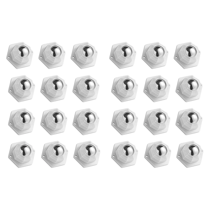 GTBL Mini Caster Wheels For Small Appliances, Self Adhesive Caster Wheels, Stainless Steel Rollers (24 PCS, White)