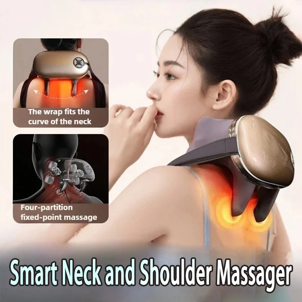 

Electric Neck Shoulder Massager Cervical Spine Massager Trapezius Kneading Voice Remote Control Multifunction Wireless Heating ﻿