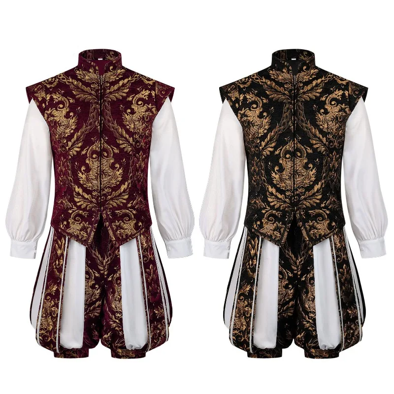 

Renaissance Men's Elizabethan Prince Duo King Double Vest and Pumpkin Pants Set