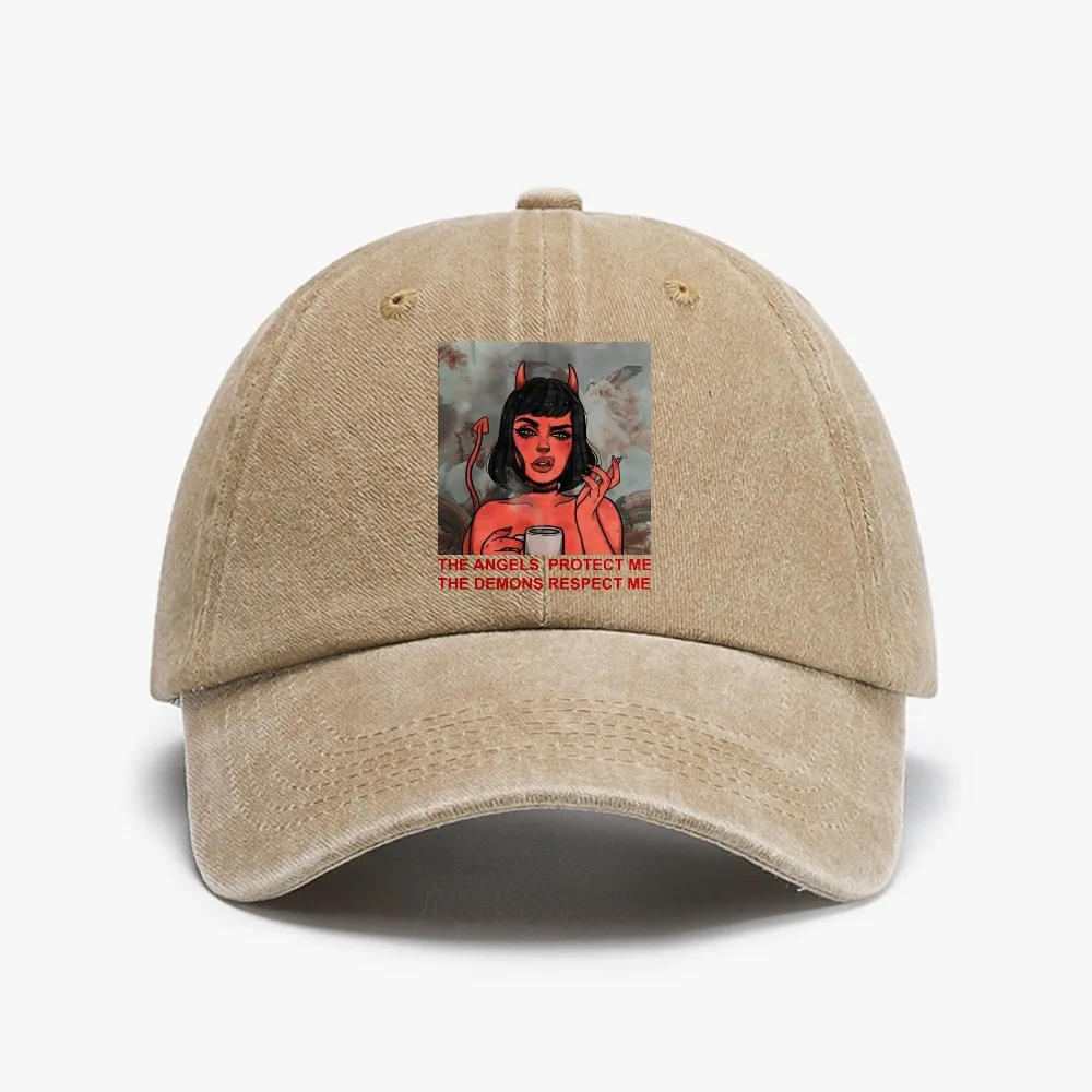 

Devil And angel Stripes Washed denim Baseball Cap Fashion Distressed Retro Outdoor Adult Hunting hat