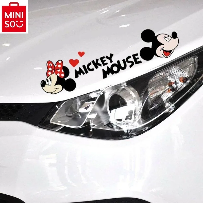 

MINISO Disney Creative Cartoon Body Stickers Mickey, Minnie, Headlights, Wheel Eyebrow Covering, Scratches, Decorative Stickers