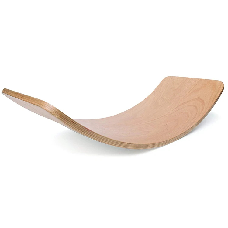 

Factory Wholesale Solid Wood Curved Board Nature Color Wooden Wobble Balance Board For Kids2025 New