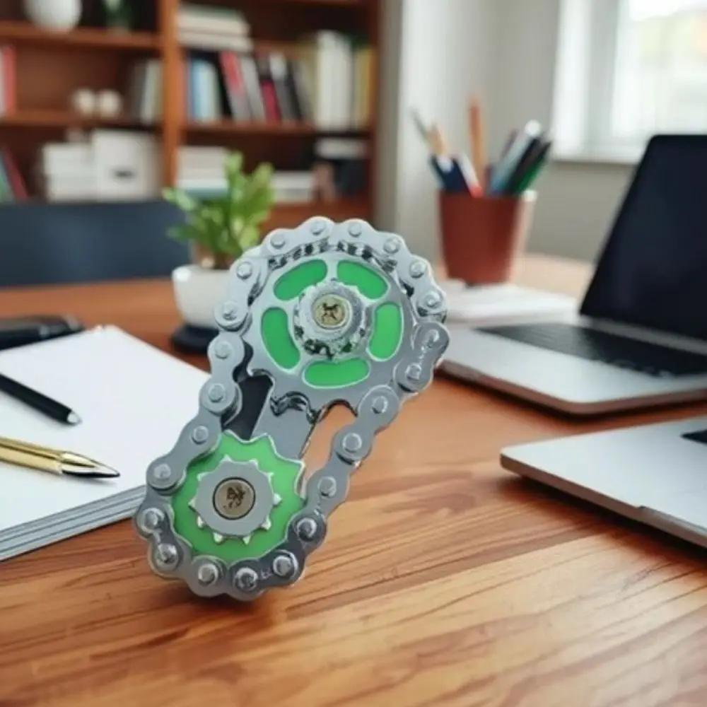 Żyroskop Świecący Fidget Spinner Metalowy Kreatywny Spinner Ręczny Łańcuszek Koło Zębate Modne Łańcuszki Koło Zębate Łańcuch Koło Zębate Żyroskop Dla Dorosłych