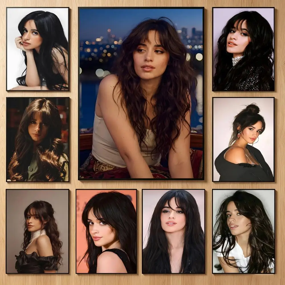 Charismatic Singer C‑Camila Cabello Poster Classic Self-Adhesive PP Wall Sticker for Living Room Bar Decor Gift