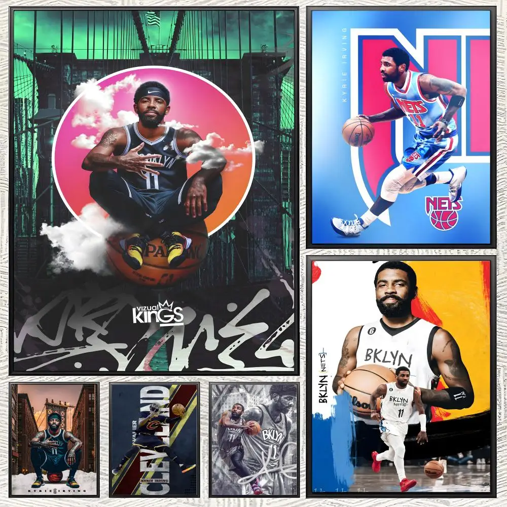 Póster deportivo de K-Kyrie I-Irving, impresión en papel autoadhesivo, arte para el hogar, sala de estar, dormitorio, entrada, Bar, cafetería