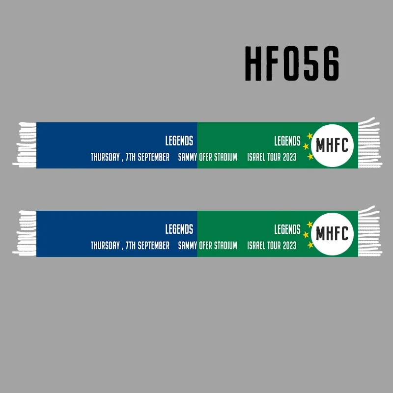 145*18 cm Size MHFC Legends Israel Tour 2023 Scarf for Fans Double-faced Knitted HF056