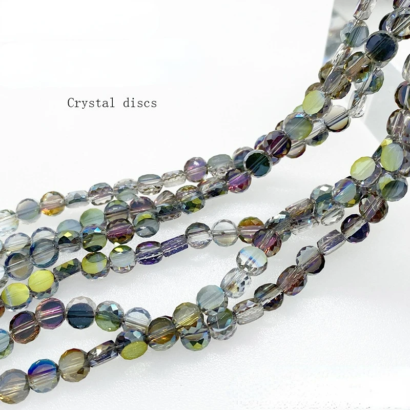 4 6 8mm Round Wafer Crystal Beads For Jewelry Making Diy Needlework AB Color Spacer Faceted Glass Beads Wholesale