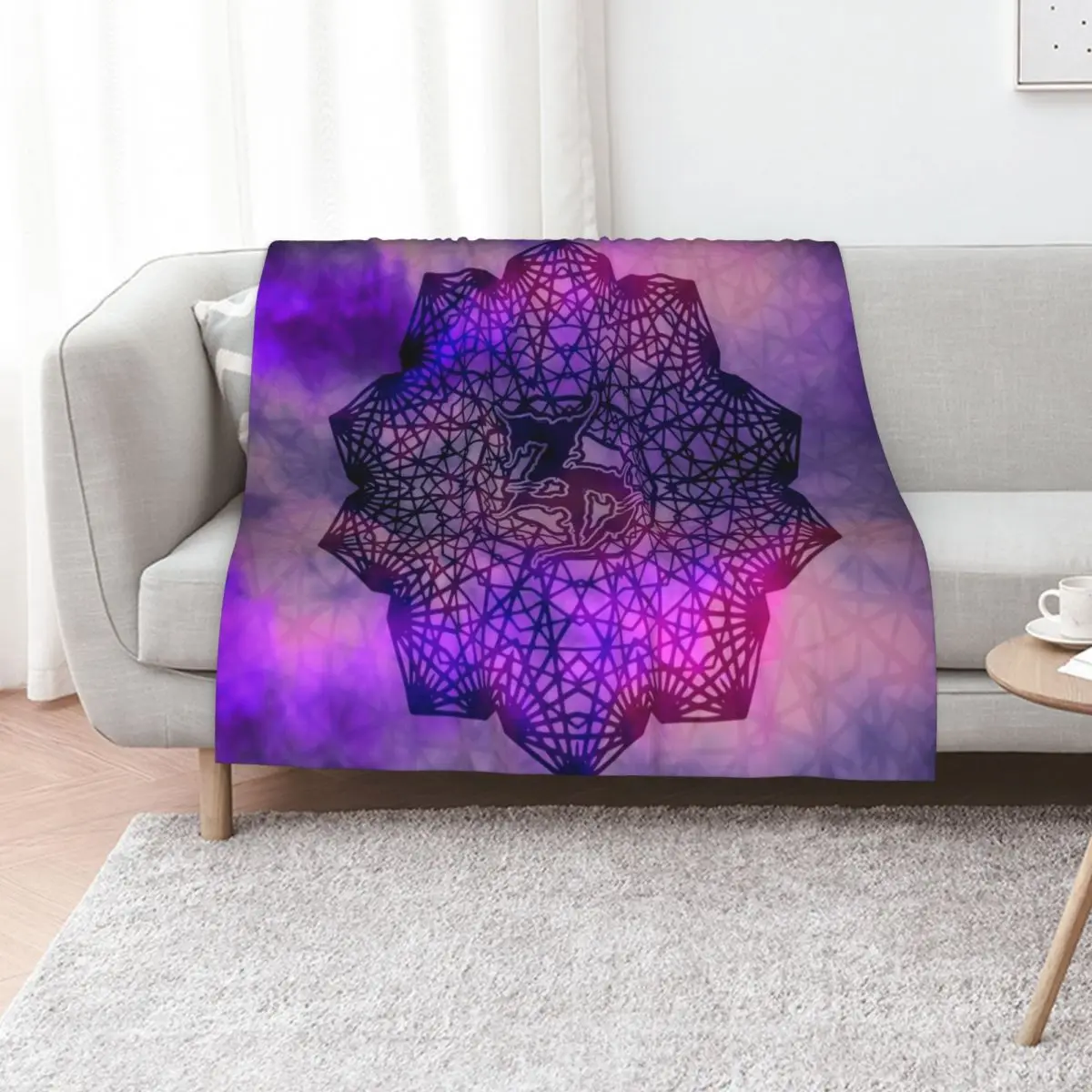 

Zeds Dead Mandala Purple Throw Blanket Soft bed plaid Soft Big Thin Blankets