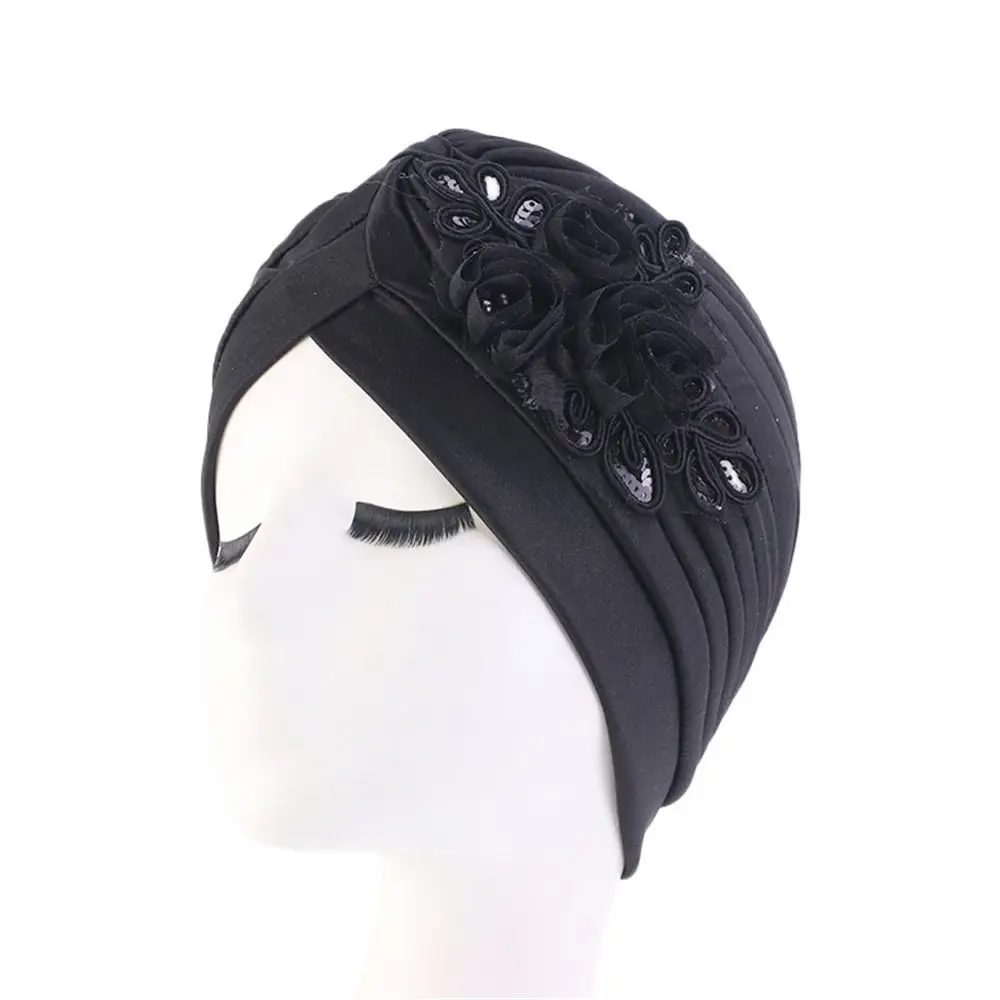 Turbante retorcido con nudo dorado y plateado brillante para mujer, gorro cálido, ropa de calle informal, sombreros indios musulmanes femeninos,
