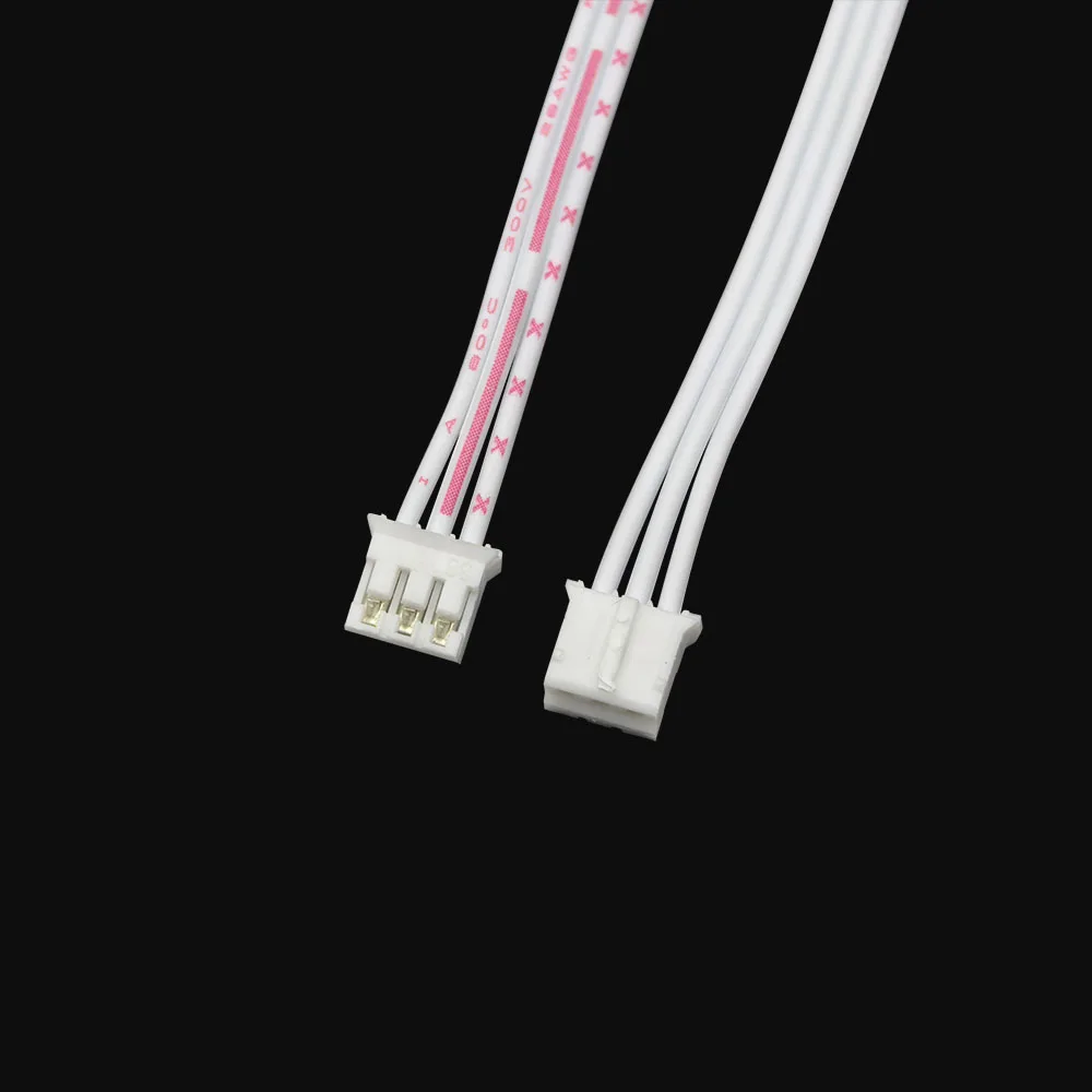 10Pcs JST PH 2.0mm Pitch 3 Pin Female to Female Same Direction Connector With 20CM 26AWG PVC Red White Wires Double-ended PH2.0