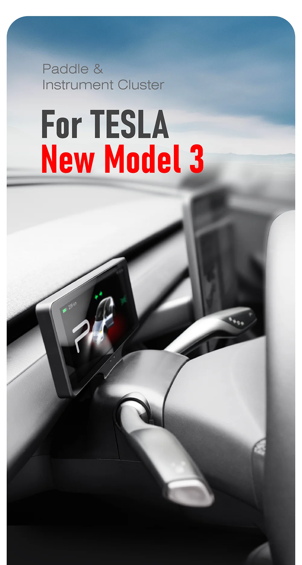 

LCD Instrument Panel Digital Cluster For Tesla New Model 3 Cauges Dashboard Screen Automotive Speedometer Upgrade Replacement