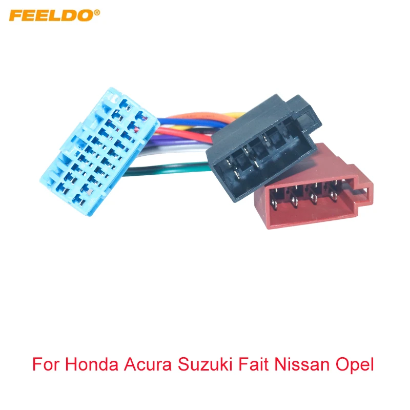 

FEELDO Car CD Radio Audio ISO Wiring Harness Adapter for Honda Acura Suzuki Fait Nissan Opel Car ISO Head Units Cable