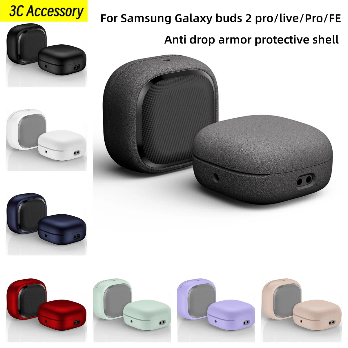 Estojo protetor para samsung galaxy buds 2 pro/fe/2/live/pro, anti-drop, hard, novo design