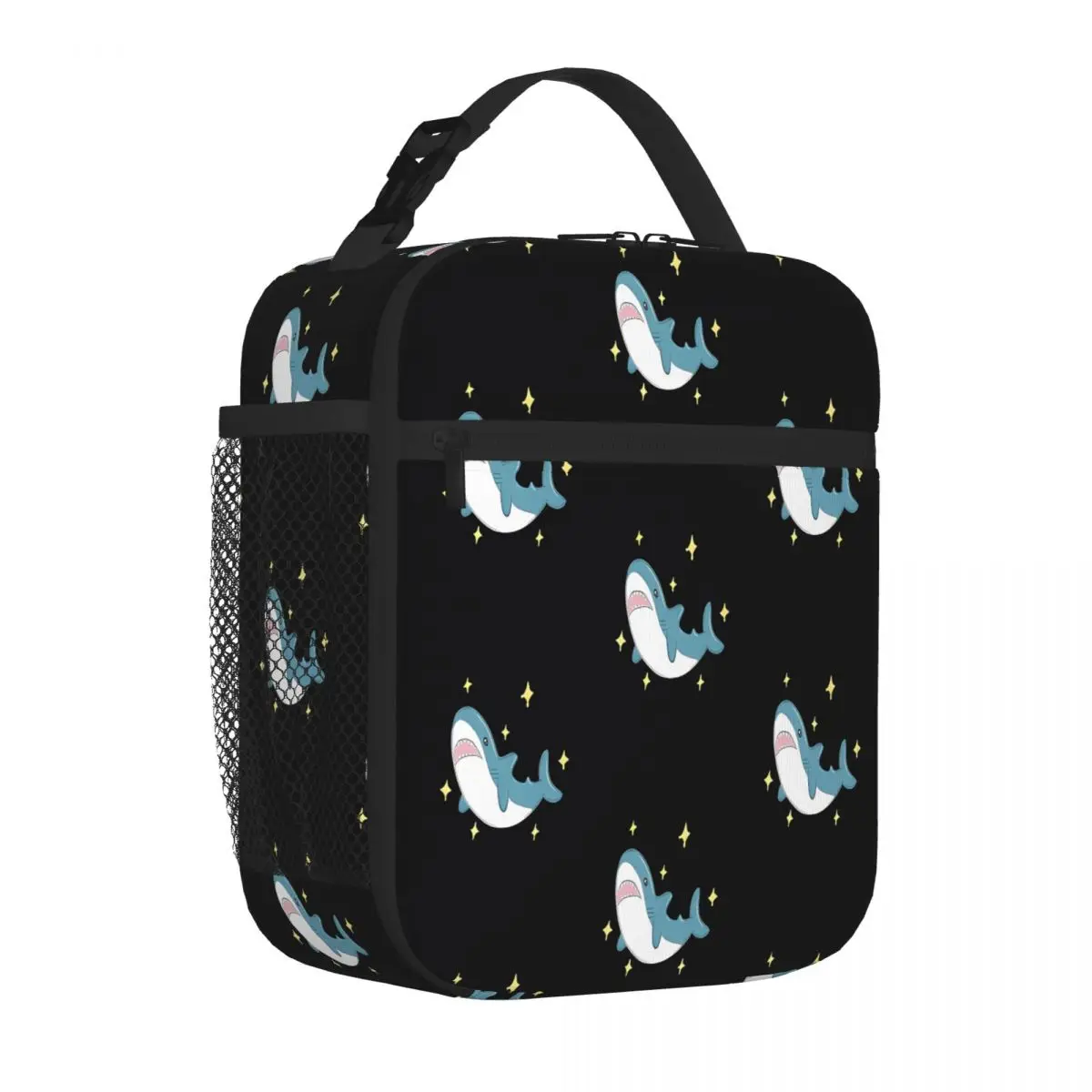 Bestselling Blahaj The Shark (black Background) Bold Color Small Lunch Bag Business Travel Meal Adult Lunch Bag