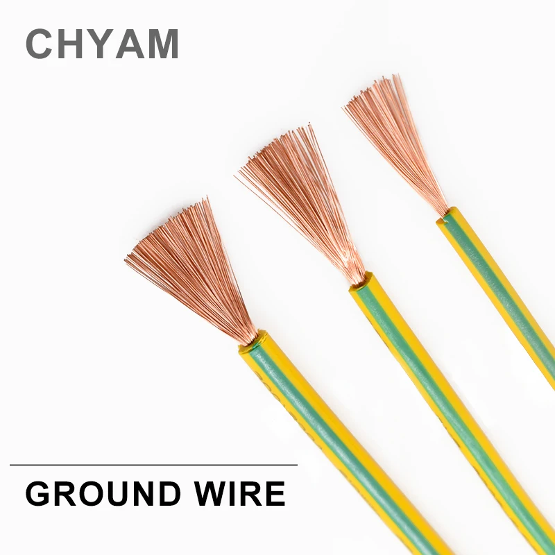 One Meter RV Yellow And Green Ground Wire Two-color RV 0.5 0.75 1.0 1.5 2.5 4 6 Square Sensitive Static Wiring Copper