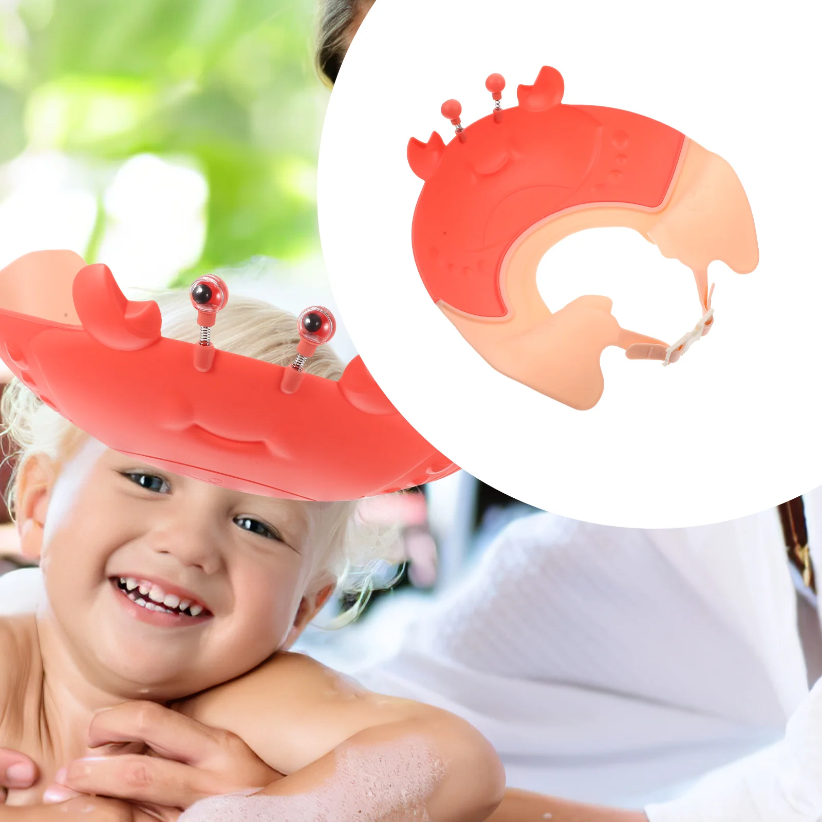 Chapéu de banho de bebê à prova d'água, design de desenho animado, touca de lavagem de cabelo para crianças, bebês, chuveiro, equipamento de proteção, chapéu de banho de bebê