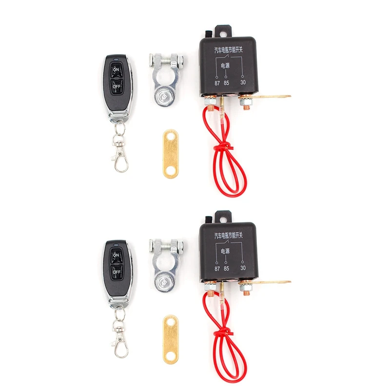 

2X 12V 200A Battery Switch Relay Integrated Wireless Remote Control Disconnect Cut Off Isolator Master Switches B