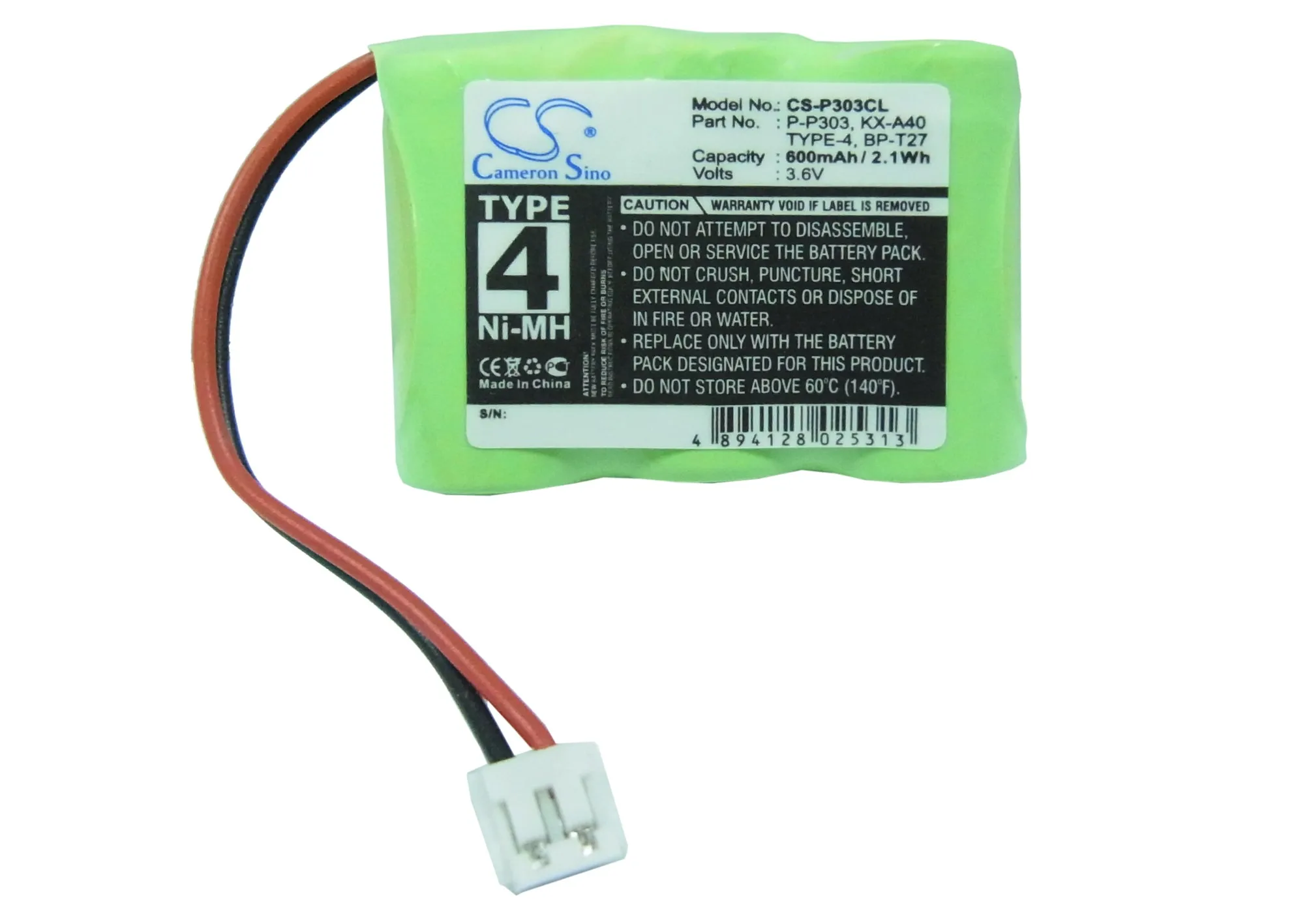 

Ni-MH Cordless Phone Battery for Casio,ITT,Sharp,Unison,Conair,Magnavox,TELEDEX,Craftsman,DSE,V tech,Atatic,Goldstar,3.6v,600mAh