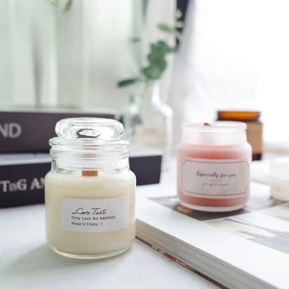 Luxury Empty Glass Candle Jar with Lid Customized Gravure Printing Luxury Holder for Making Scented Candles for Valentine's Day