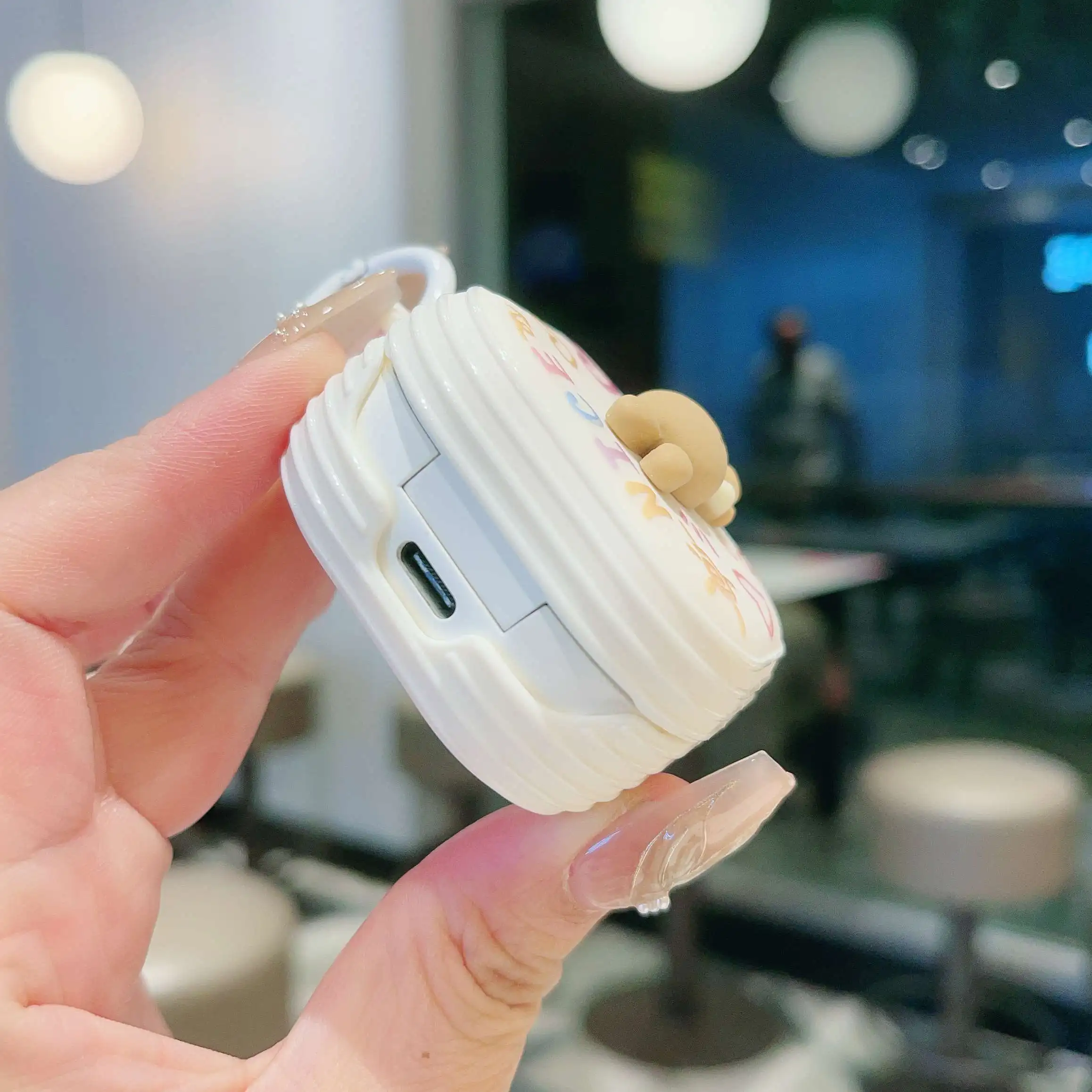 لسامسونج غالاكسي براعم 2 برو/براعم 2/براعم لايف/براعم برو/براعم fe حافظة لطيف الكرتون الأرنب قلادة الصلب سماعة الغطاء الواقي