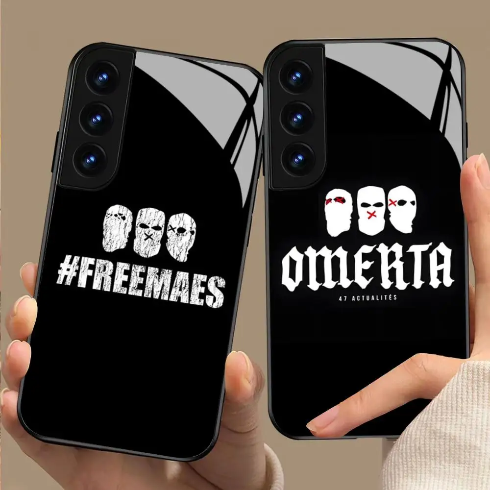 Singer Cool OmertaES 47 M-maes Phone Case For Samsung Galaxy S24 S26 S25 S23 S22 S21 S20 FE Edge Plus Ultra Black Glass Cover