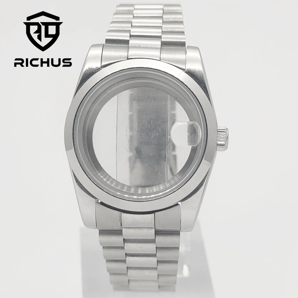 RICHUS 36/39 mm Uhrengehäuse, 100 m wasserdichtes Saphirglas, passend für NH34 NH35 NH36 ETA2824 PT5000 Miyota8215-DG Uhrwerk