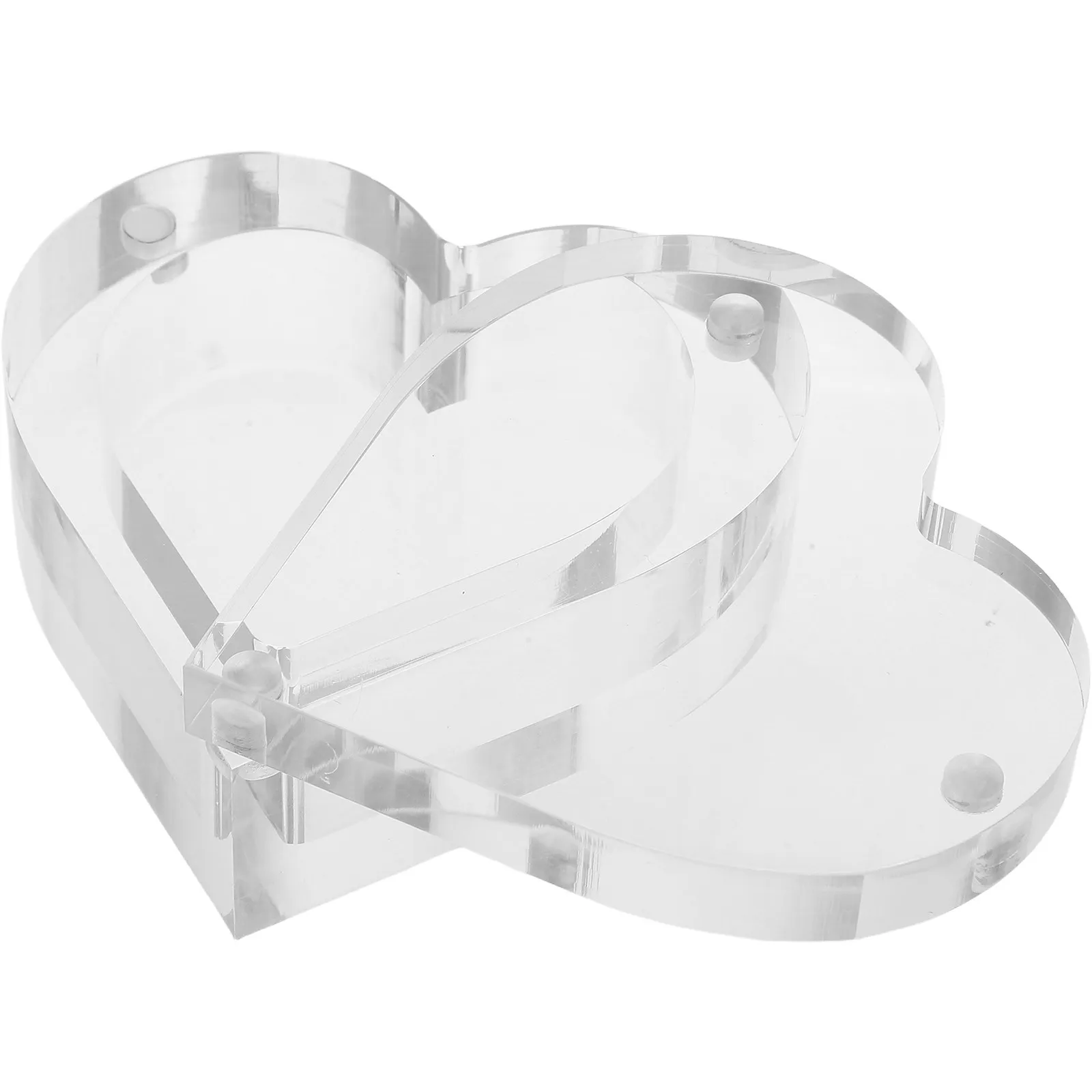 

Acrylic Heart Jewelry Box Clear Ring Holder for Women Wedding Ring Box Engagement Proposal Small Lightweight Elegant European