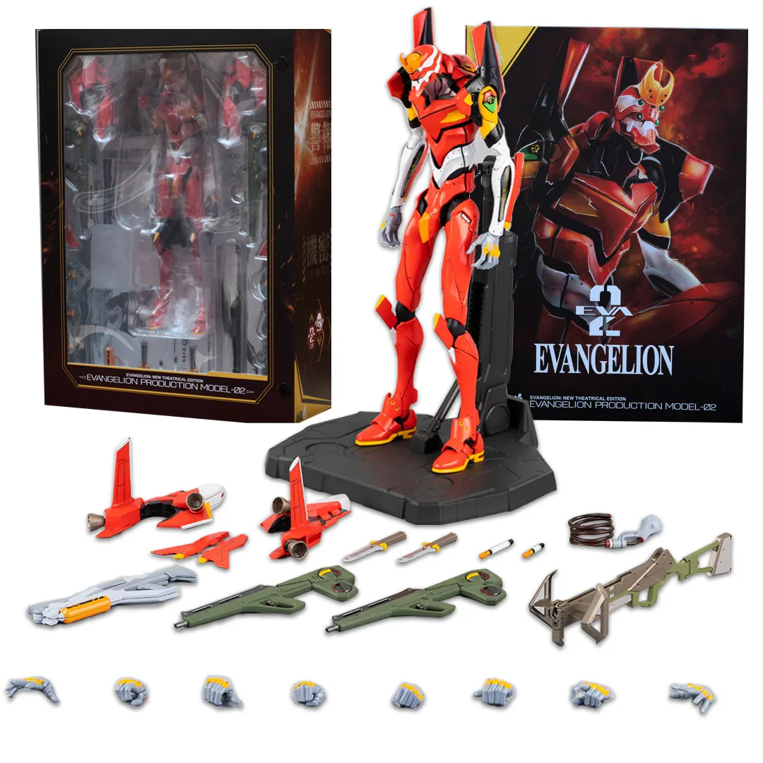 Anime EVA Figure EVANGELION-02 Production Model Assembly Accessories Model Toy Gift Collection 16CM Action Figure Red Body