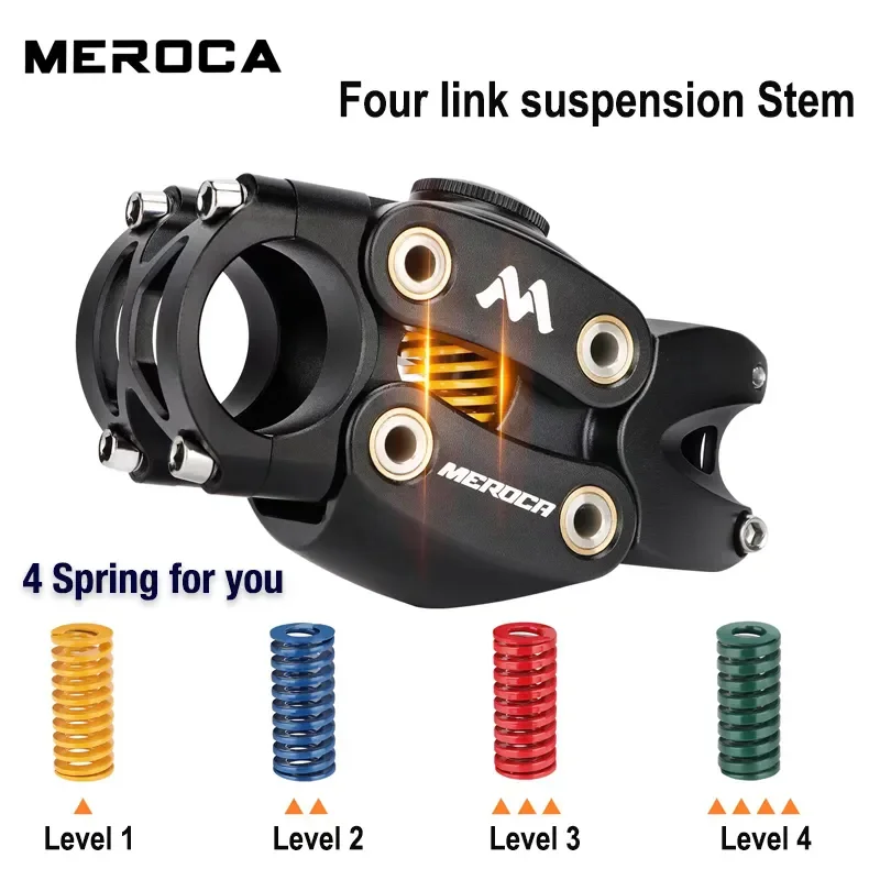 Suspension Mtb Stem 31.8mm Shock-Absorbing Bike Handlebar Stem for Road Gravel Hybrid and E-Bikes Damper Stem Bicycle Parts