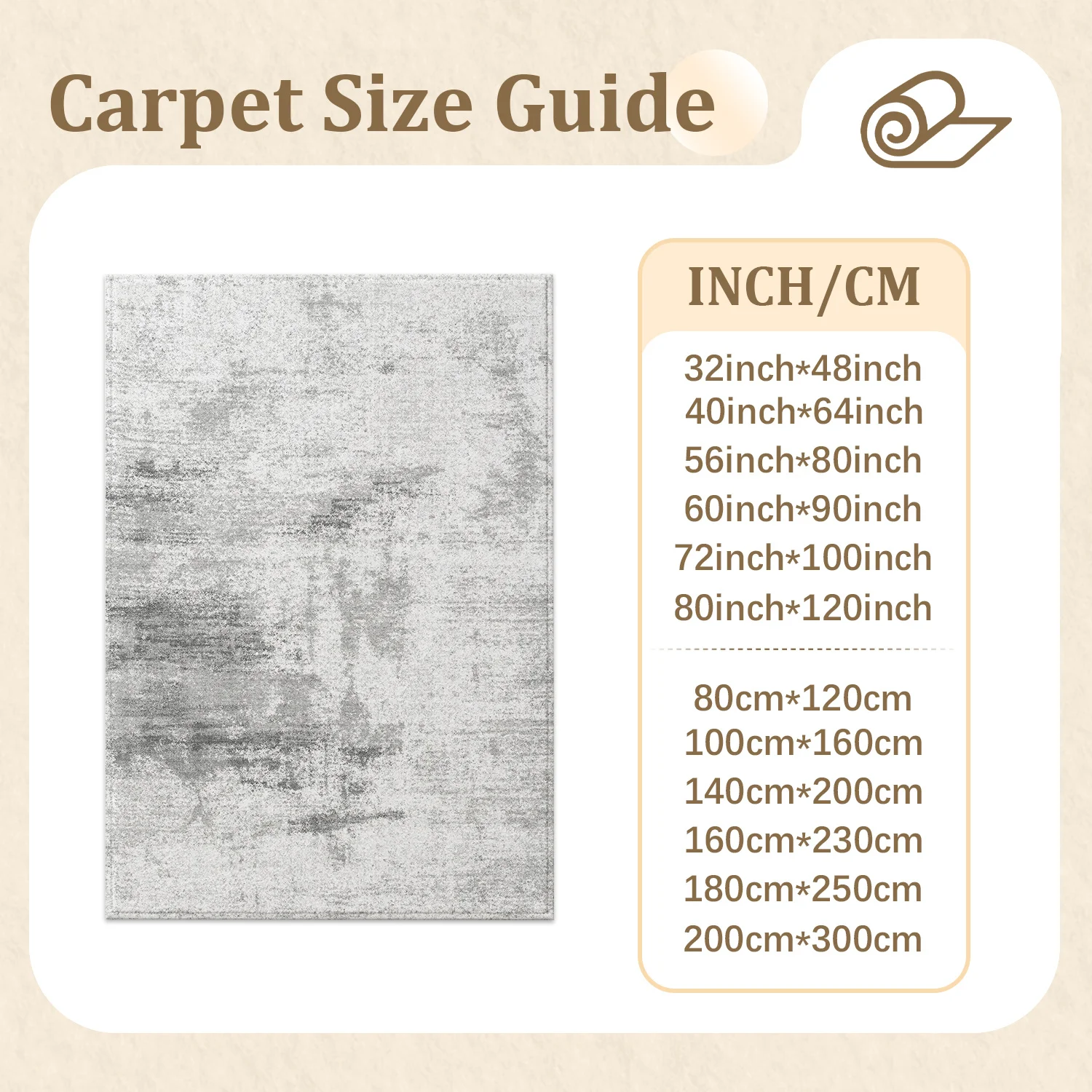 Large Indoor Area Rug, Soft Velvet Low Pile Rug with Non-slip Dotted Backing, Machine Washable Modern Abstract Distressed Gray Rug for Living Room, Bedroom, Home Decor