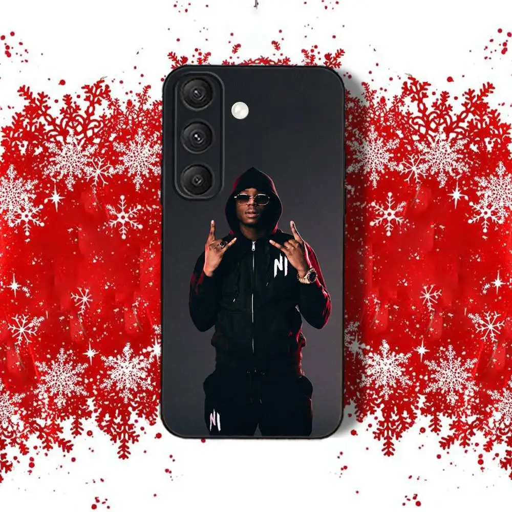 حافظة هاتف COOL N-NI Singer Ninho-ES لهاتف سامسونج S22، S24، S25، S23، S20، S30، S21، Ultra، 4G، Plus، 5G، Fe، Lite باللون الأسود