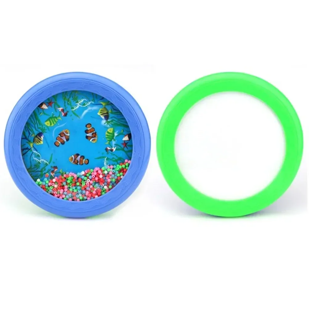 1 Pc Ocean Drum Blue Plastic Ocean Wave Sea Sound Bead Drum Percussion Musical Educational Instrument Toys Parts