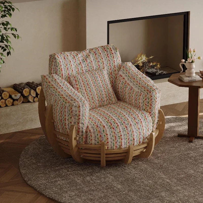 Sofa chair removable and washable, single leisure swivel chair