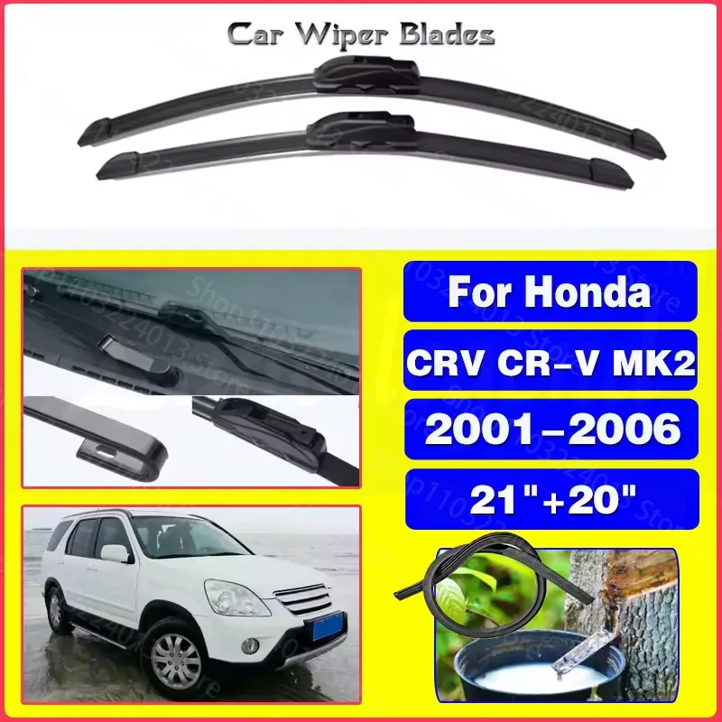 

For HONDA CRV CR-V MK2 2001-2006 Front Rear Wiper Blades Brushes Cutter Accessories J Hook 2001 2002 2003 2004 2005 2006