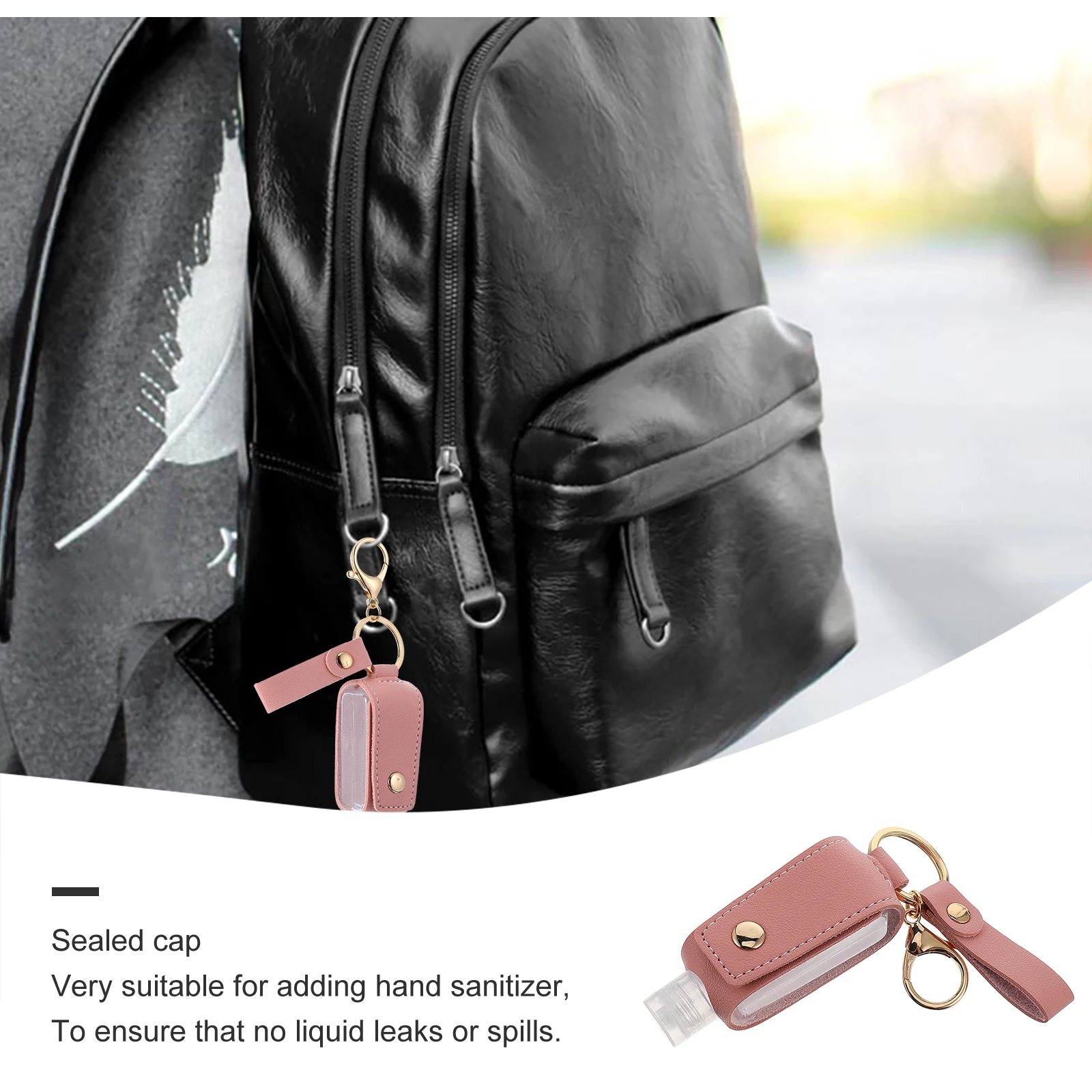 

1Set Portable Travel Bottle Keychain Pendant Empty Bottle Holder Durable Plastic Keyring Case for Outdoor Hand