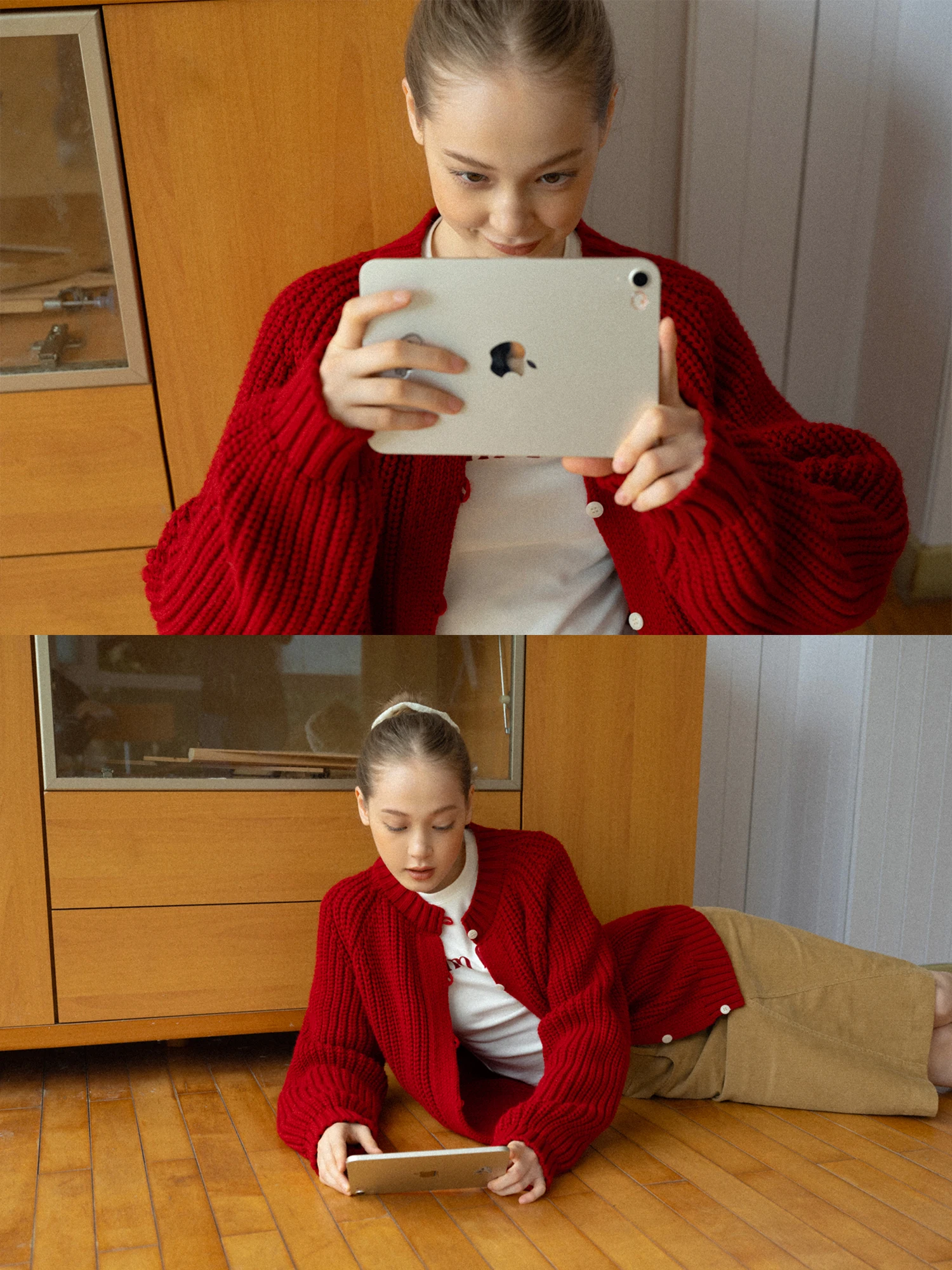 

Уютный вязаный кардиган Eggka для женщин: свободный крой, круглый вырез, длинный рукав, теплый зимний модный топ для повседневной носки