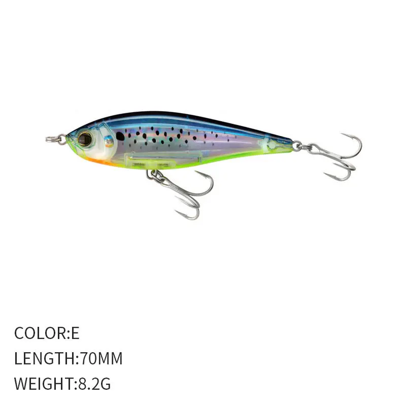 Billings 1 Stück 7cm/8,2g Interner Laser-Sinking-Pencil-Hardbait für Süßwasserflüsse mit Dreifachhaken – Künstliche Bio-Mimetische Köder – Detail 11