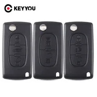 KEYYOU Flip Remote Car Key Fob Case Shell For Peugeot 107 207 307 608 407 Partner Citroen C1/2/3/4/5/6 Berlingo Picasso Xsara