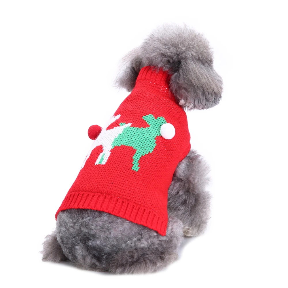 Christmas Dog Sweater Pet Knitting Warm Clothing Autumn Winter Geometric Patten Sweater Puppy Coat Jacket for Small Dogs Warm