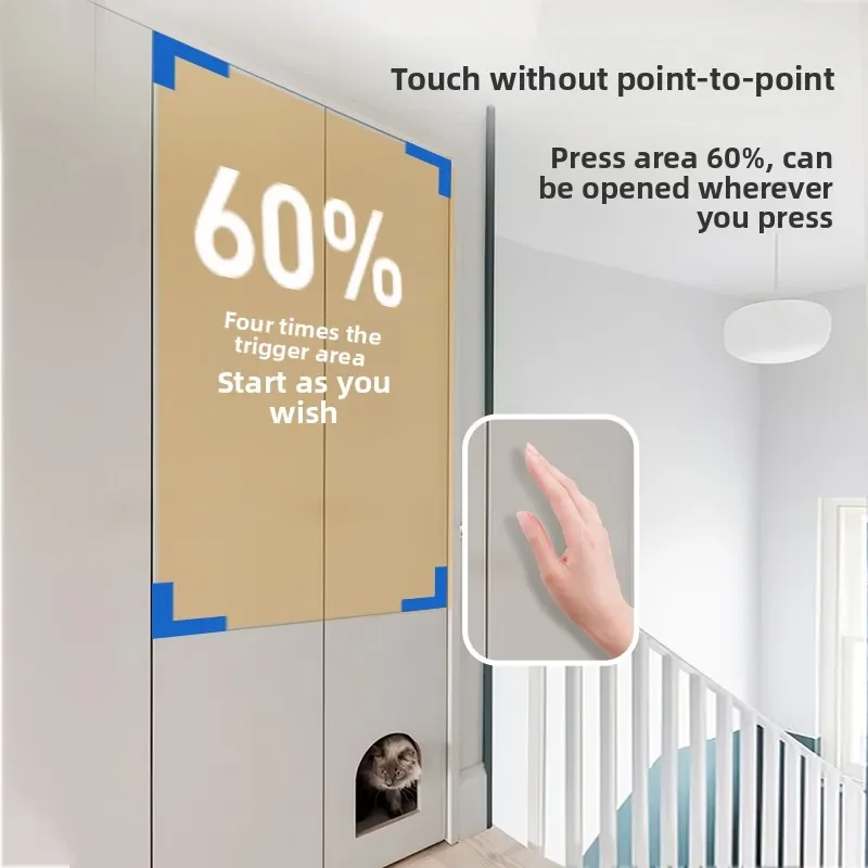 Jusen OT Door Opener OT Heavy Duty High Door Press-type Clothes Cabinet Door Rebouncer Automatic Free Handle Basket Accessories