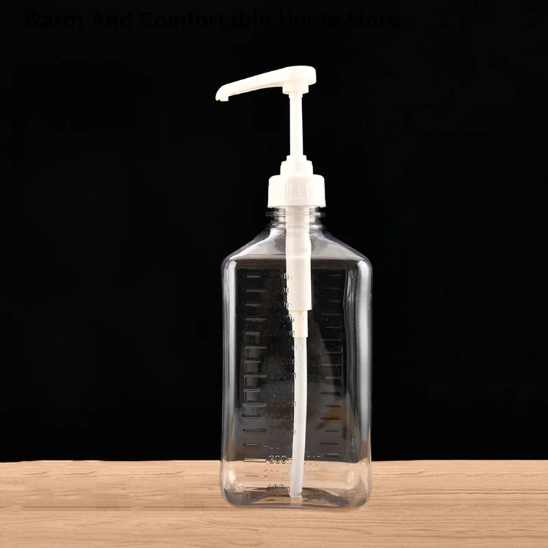 5/8/10CC Liquid Dispenser With Scale Coffee Syrup Bee Drip Bottle With Hydraulic Pump And Nozzle Head Kitchen Honey Container