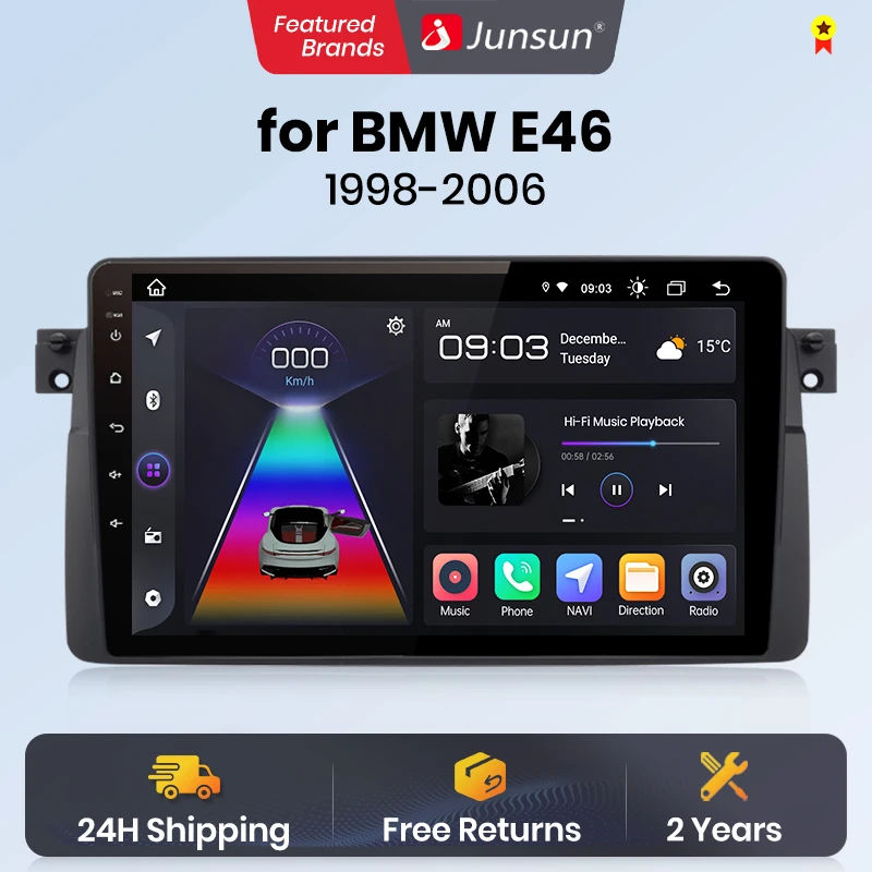 Junsun Wireless CarPlay Android Auto Car Radio for BMW M3 E46 1998-2006 GPS Car Intelligent Systems Smart Car Radio