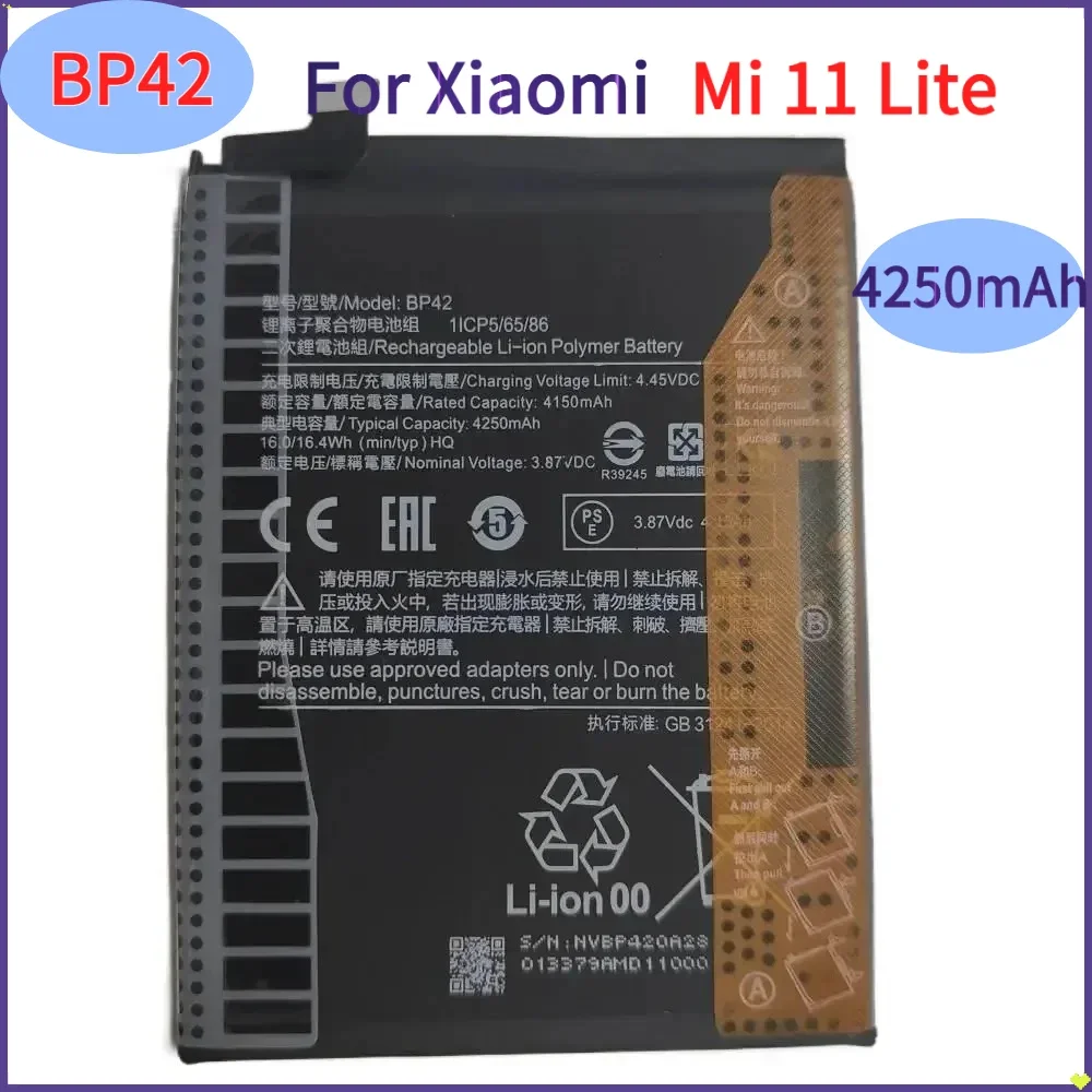 

Phone Battery BP42 4250mAh For Xiaomi Mi 11 Lite Mobile Phone Replacement Battery +Tools