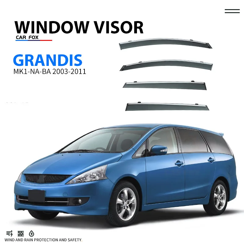 

For Mitsubishi GRANDIS 2003-2011 Car Window Visor Awning Shelters Windshield Side Window Rain Sun Shade Accessories Car Styling