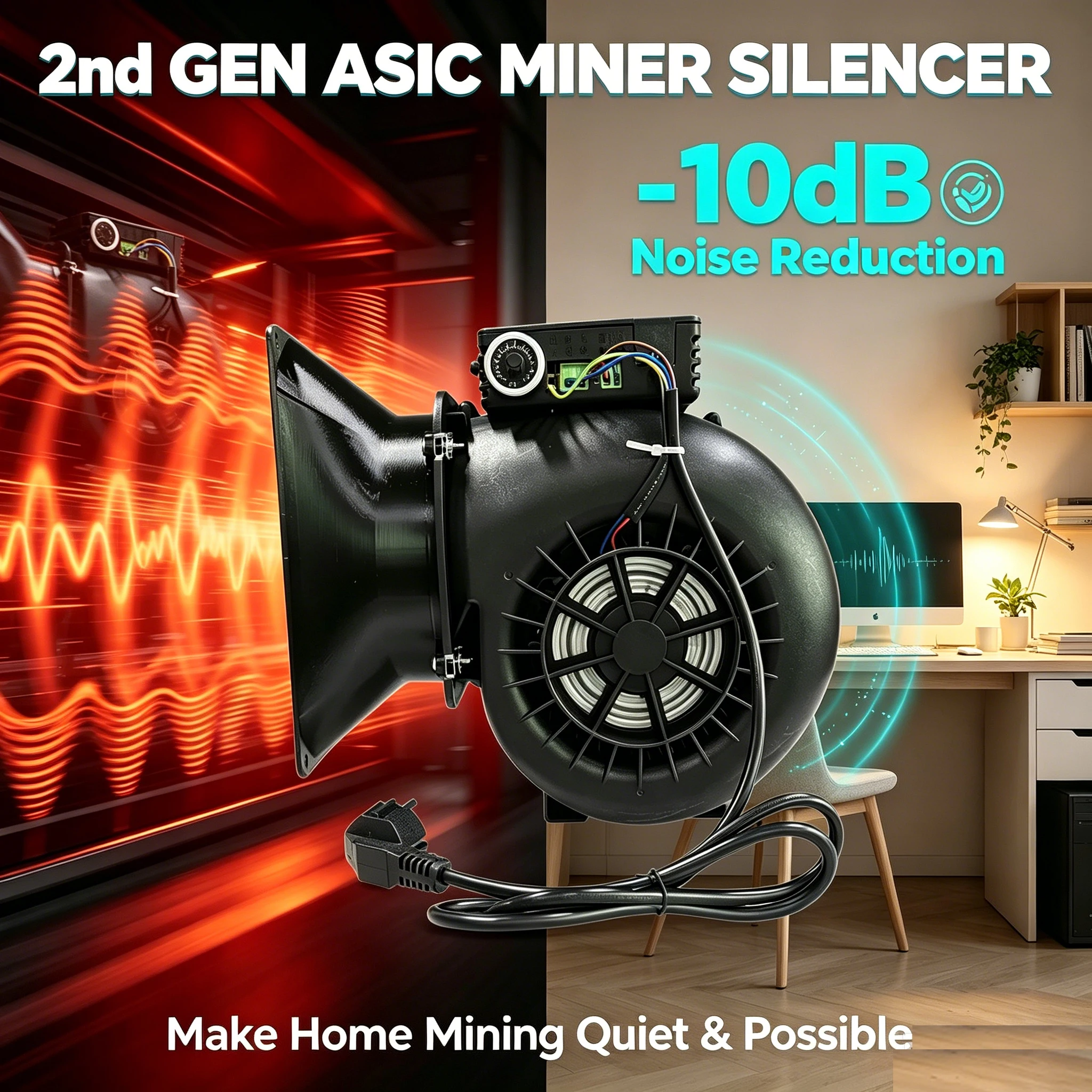 Universal ASIC Miner  Blower for Antminer S21 L9 Z15 Pro Whatsminer M60 Avalon A15 Noise Reduction Home Mining Device